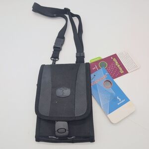 Sumdex Duratech Black Crossbody Phone Pouch Wallet with Neck Strap NWT 7x5in